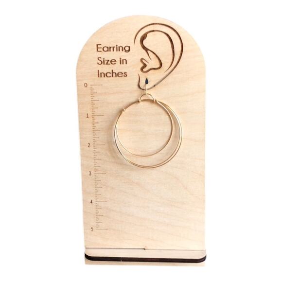 A New Day NWT 3 Hoop Gold Tone Dangle Hoop Earrings - Picture 10 of 13